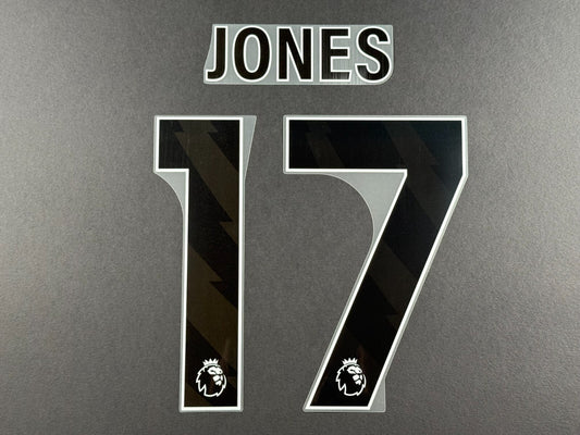 2024 2025 OFFICIAL LIVERPOOL JONES 17 BLACK AWAY PLAYER SIZE NAMESET
