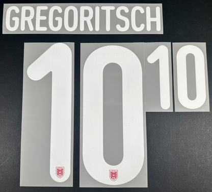 AUSTRIA 2024 2025 OFFICIAL GREGORITSCH 10 HOME PLAYER SIZE NAMESET