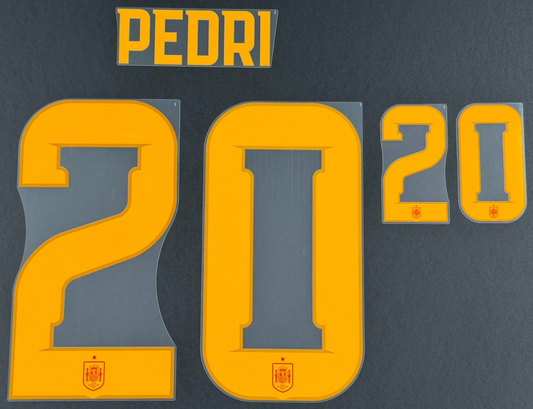 SPAIN 2026 (WC) OFFICIAL AVERY DENNISON PEDRI 20 HOME PLAYER SIZE NAMESET