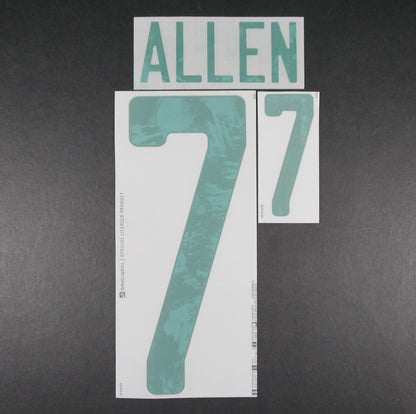 WALES 2020 2021 OFFICIAL DekoGraphics ALLEN 7 AWAY GREEN PLAYER SIZE NAMESET