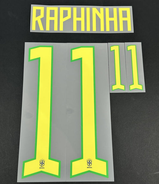 BRAZIL 2022 2023 OFFICIAL RAPHINHA 11 AWAY PLAYER SIZE NAMESET