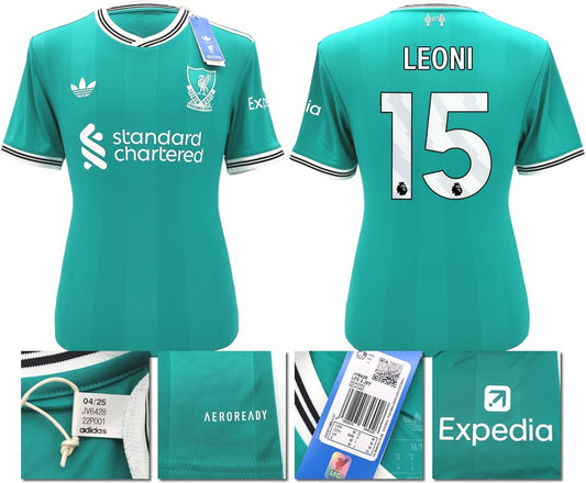 BNWT 2025 2026 LIVERPOOL ADIDAS 3RD SHIRT LEONI 15 + PATCHES MEN'S