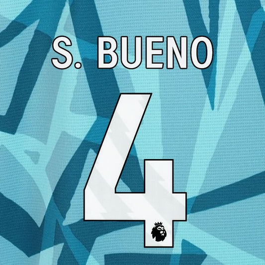 2023 2024 WOLVES 3RD S. BUENO 4 OFFICIAL WHITE PLAYER SIZE NAMESET