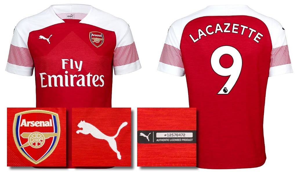 BRAND NEW PUMA ARSENAL HOME  2018 - 2019  LACAZETTE 9 SS SHIRT MEN'S