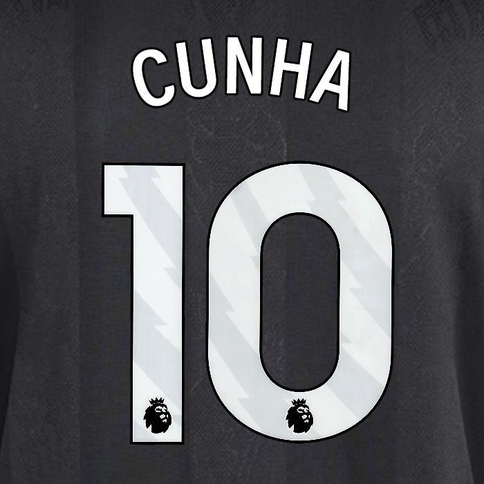 2025 2026 MANCHESTER UNITED CUNHA 10 3RD WHITE PLAYER SIZE NAMESET