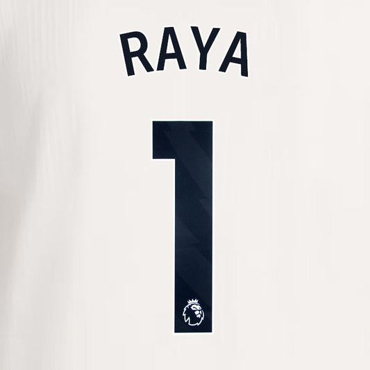 2025 2026 ARSENAL RAYA 1 BLACK 3RD OFFICIAL PLAYER SIZE NAMESET