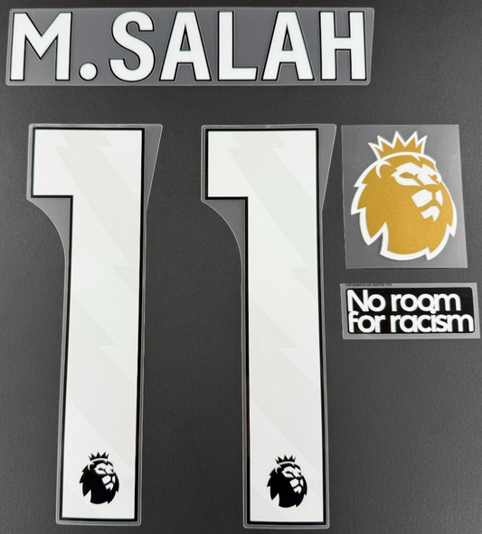 2024 2025 M. SALAH 11 OFFICIAL AVERY DENNISON WHITE PLAYER SIZE NAME + PATCHES