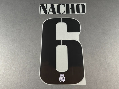 2022 2023 AVERY DENNISON REAL MADRID NACHO 6 HOME PLAYER SIZE NAMESET