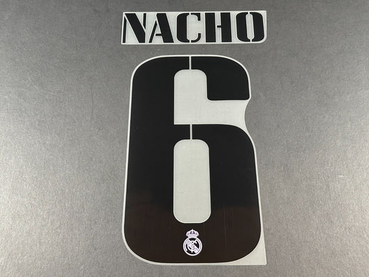 2022 2023 AVERY DENNISON REAL MADRID NACHO 6 HOME PLAYER SIZE NAMESET