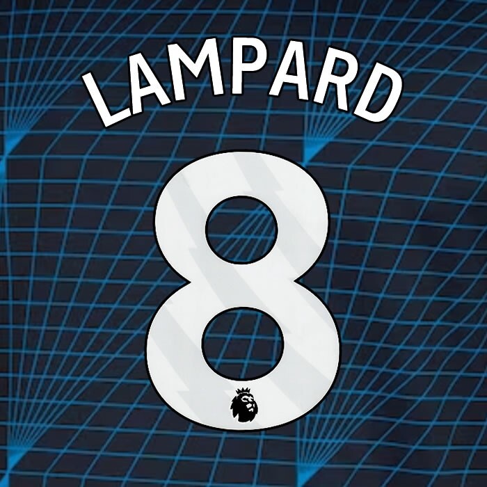 2023 2024 OFFICIAL CHELSEA LAMPARD 8 WHITE AWAY PLAYER SIZE NAMESET