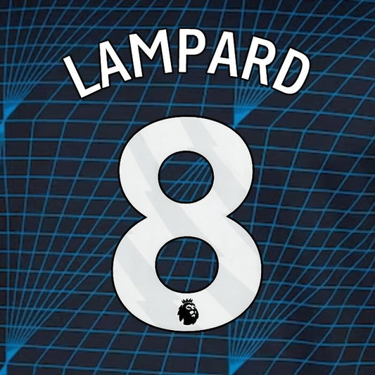 2023 2024 OFFICIAL CHELSEA LAMPARD 8 WHITE AWAY PLAYER SIZE NAMESET