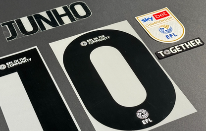24/25 STOKE CITY FC JUNHO 10 + PATCHES OFFICIAL BLACK AWAY PLAYER SIZE NAME SET