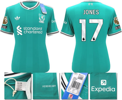 BNWT 2025 2026 LIVERPOOL ADIDAS 3RD SHIRT JONES 17 + PATCHES MEN'S
