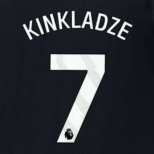 2023 2024 MAN CITY KINKLADZE 7 WHITE 3RD PLAYER SIZE NAME SET