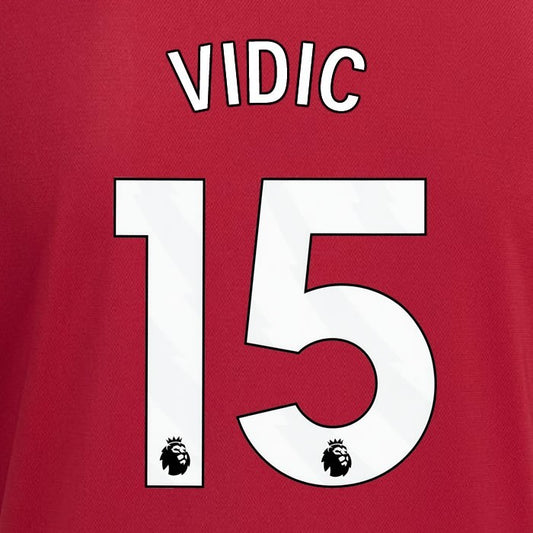 2023 2024 MANCHESTER UNITED VIDIC 15 HOME WHITE PLAYER SIZE NAMESET