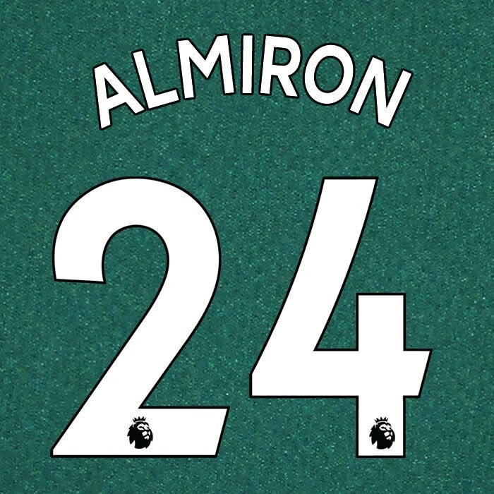 NEWCASTLE UNITED 19-23 ALMIRON 24 OFFICIAL AVERY DENNISON WHITE PLAYER SIZE SET