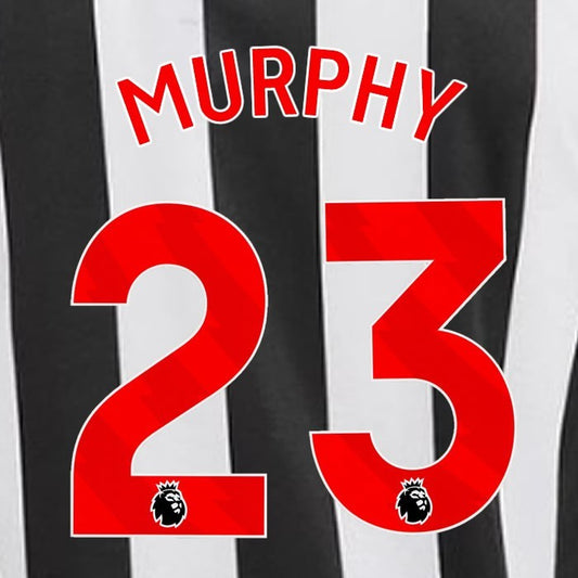 2023 2024 NEWCASTLE MURPHY 23 OFFICIAL RED HOME PLAYER SIZE NAME SET