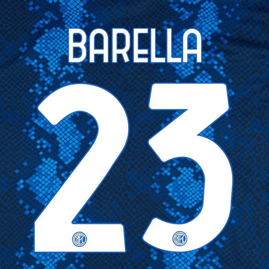 2021 2022 INTER MILAN OFFICIAL HOME BARELLA 23 PLAYER SIZE NAMESET