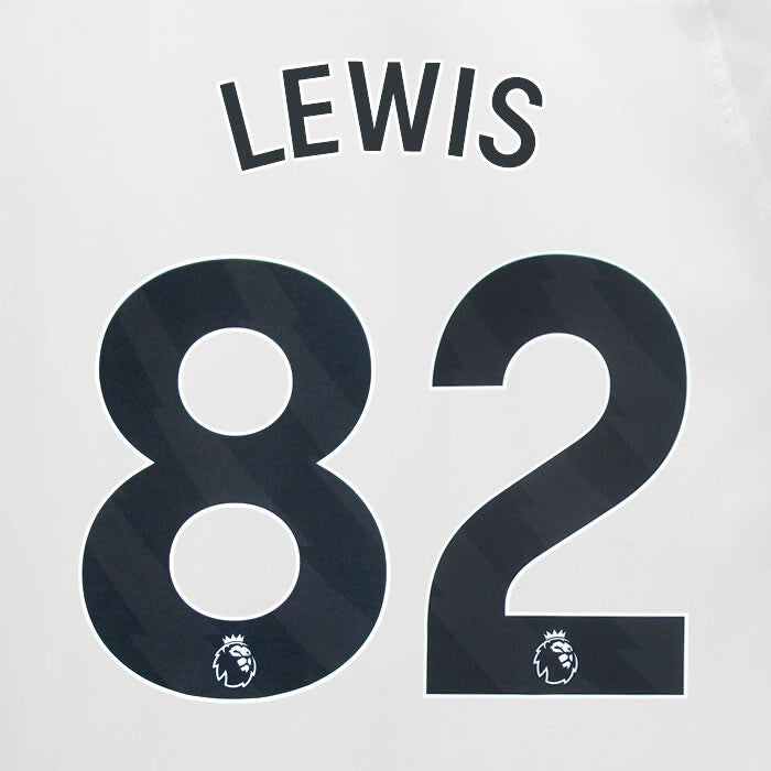 2023 2024 MAN CITY LEWIS 82 BLACK AWAY PLAYER SIZE NAME SET