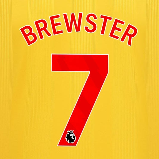 2023 2024 SHEFFIELD UNITED OFFICIAL BREWSTER 7 RED AWAY PLAYER SIZE NAMESET