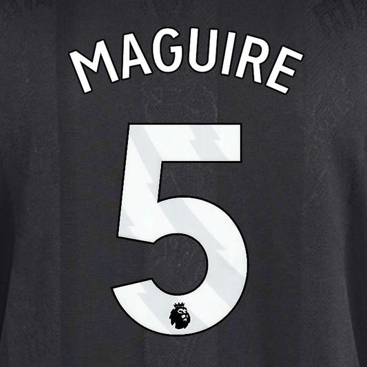 2025 2026 MANCHESTER UNITED MAGUIRE 5 3RD WHITE PLAYER SIZE NAMESET