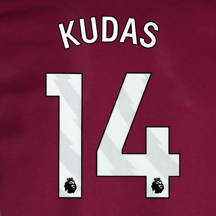 2024 2025 WEST HAM KUDUS 14 OFFICIAL WHITE HOME PLAYER SIZE NAMESET