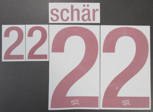 SWITZERLAND 2020 2021 OFFICIAL SCHAR 22 AWAY PLAYER SIZE NAMESET