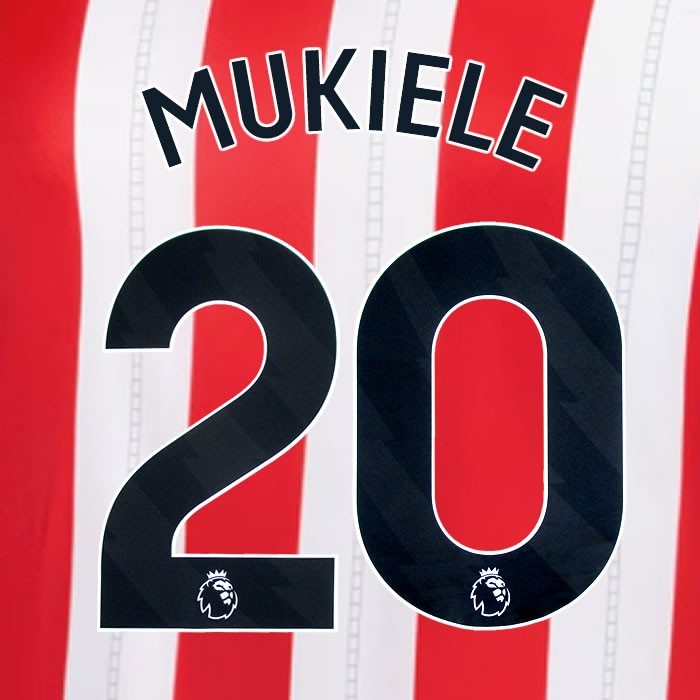 2025 2026 OFFICIAL SUNDERLAND MUKIELE 20 BLACK HOME PLAYER SIZE NAME SET