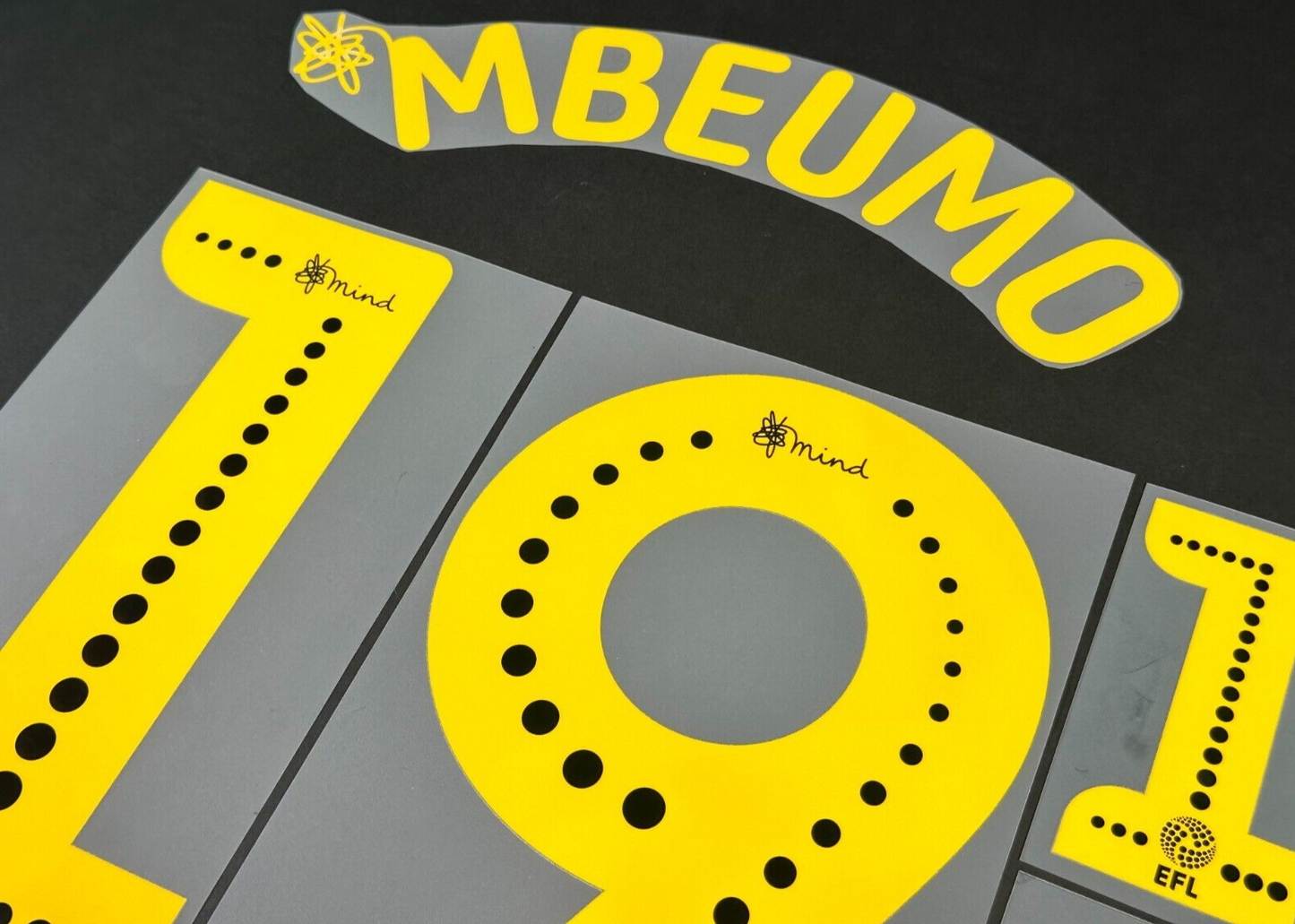 BRENTFORD FC 19-20 MBEUMO 19 OFFICIAL SPORTING ID YELLOW PLAYER SIZE NAME SET