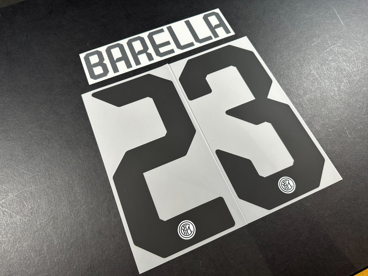 INTER MILAN 2019 2020 BARELLA 23 OFFICIAL AWAY BLACK PLAYER SIZE NAMESET