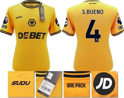 BNWT 2024 2025 WOLVES SUDU HOME SHIRT S. BUENO 4 + PATCHES