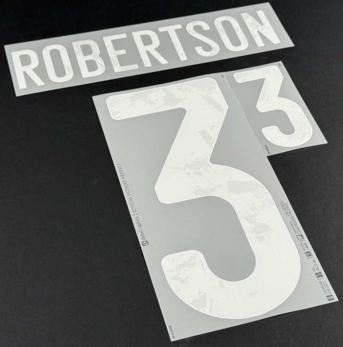 SCOTLAND 2020-2021 OFFICIAL DEKO GRAPHICS ROBERTSON 3 HOME PLAYER SIZE NAME SET