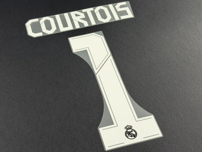 2021 2022 REAL MADRID COURTOIS 1 WHITE AWAY 3RD PLAYER SIZE NAMESET 260MM