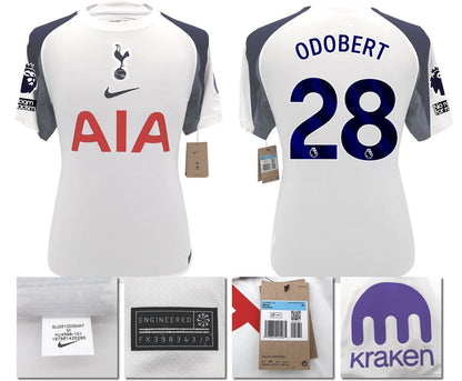 BNWT 2025 2026 TOTTENHAM NIKE HOME ODOBERT 28 FOOTBALL SHIRT MEN'S