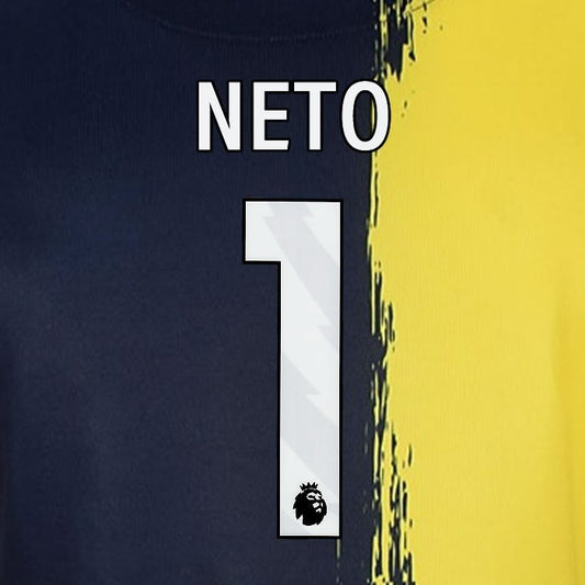 2023 2024 BOURNEMOUTH NETO 1 WHITE 3rd PLAYER SIZE NAME SET