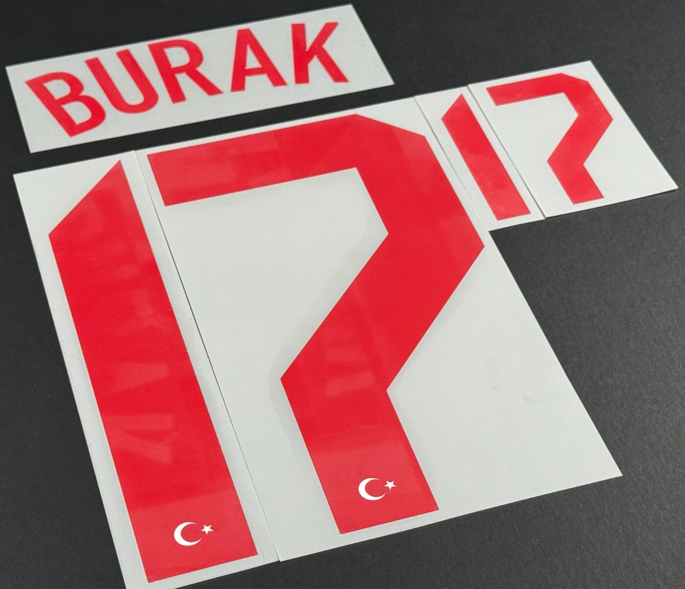 TURKEY 2020-2021 OFFICIAL BURAK 17 AWAY RED PLAYER SIZE NAME SET