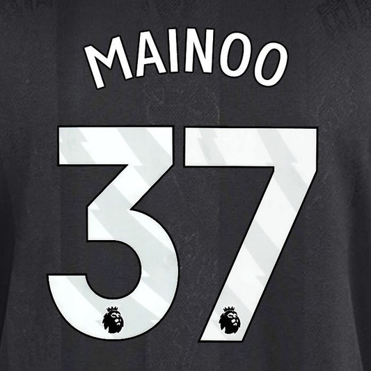 2025 2026 MANCHESTER UNITED MAINOO 37 3RD WHITE PLAYER SIZE NAMESET