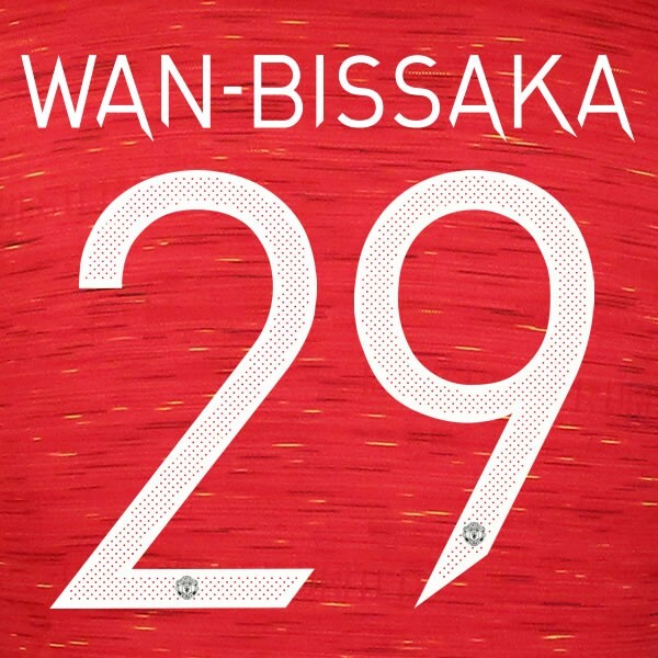MANCHESTER UNITED 2020-2021 WAN - BISSAKA 29 OFFICIAL UCL PLAYER SIZE NAME SET