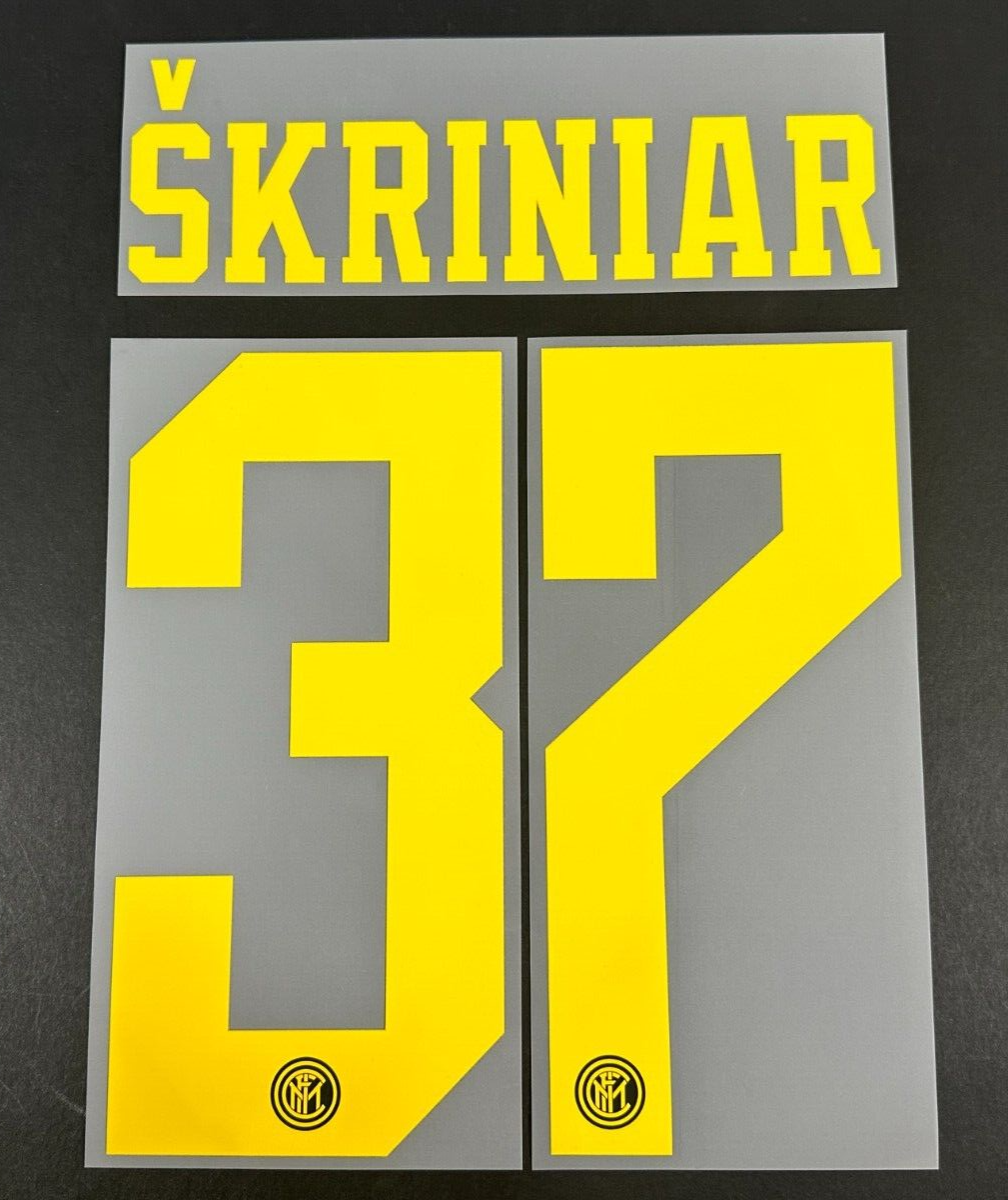INTER MILAN THIRD 2019 - 2020 OFFICIAL SKRINIAR 37 PLAYER SIZE NAMESET