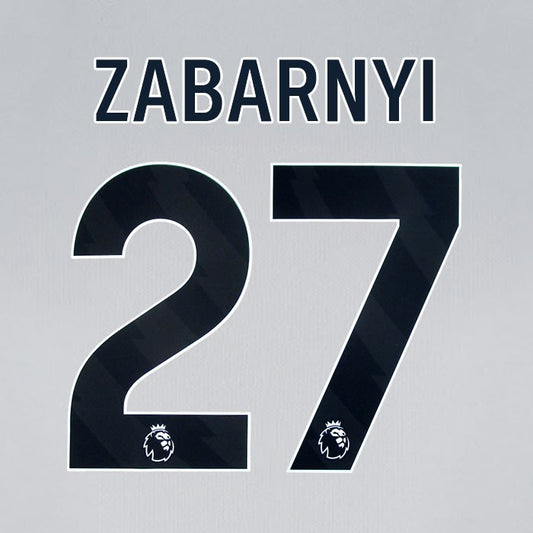 2024 2025 BOURNEMOUTH ZABARNYI 27 BLACK AWAY PLAYER SIZE NAME SET
