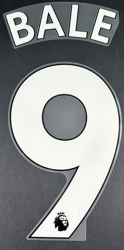 TOTTENHAM 19-23 BALE 9 OFFICIAL AVERY DENNISON WHITE PLAYER SIZE NAME SET