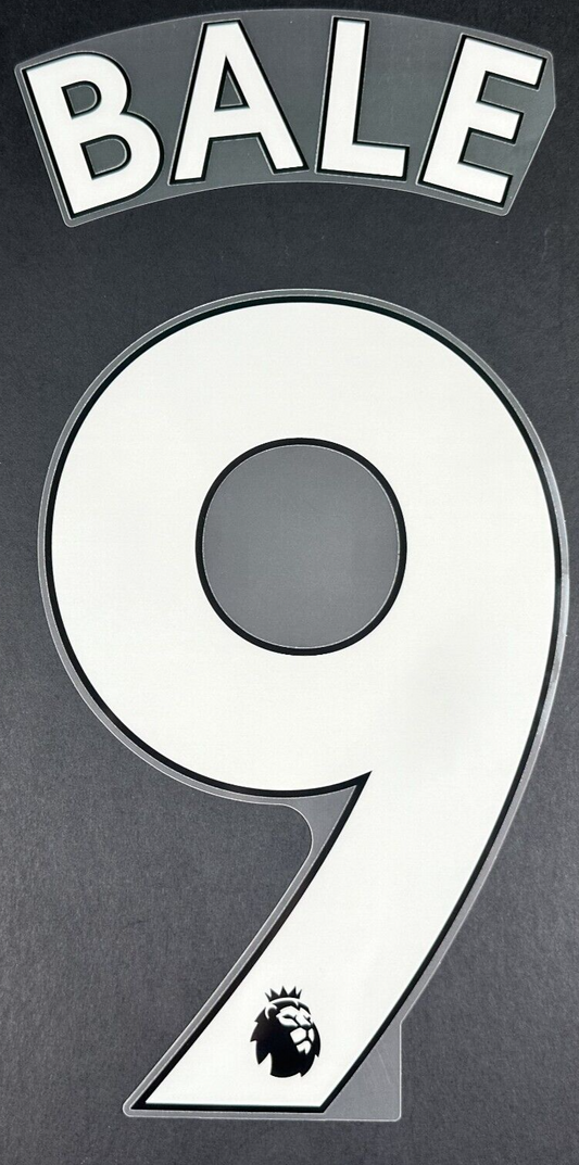 TOTTENHAM 19-23 BALE 9 OFFICIAL AVERY DENNISON WHITE PLAYER SIZE NAME SET