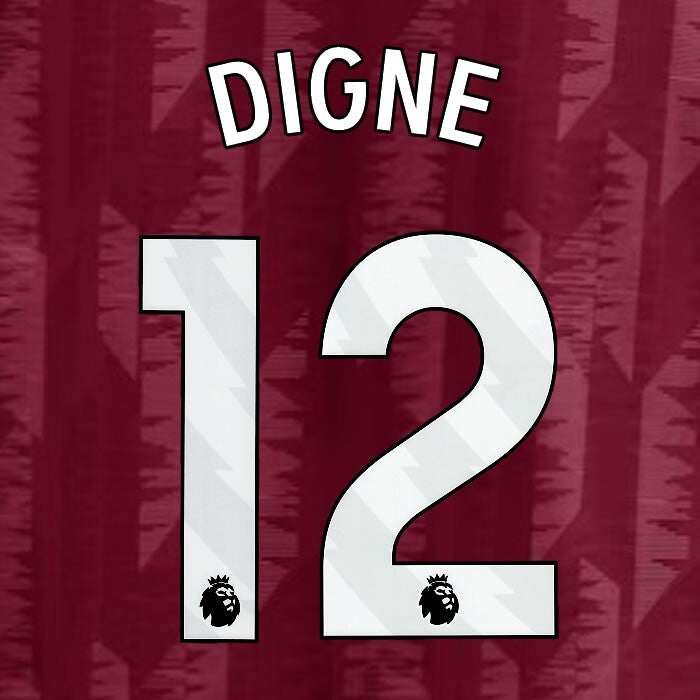 2023 2024 ASTON VILLA DIGNE 12 OFFICIAL WHITE HOME PLAYER SIZE NAMESET