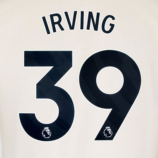 2025 2026 WEST HAM IRVING 39 OFFICIAL BLACK AWAY PLAYER SIZE NAMESET