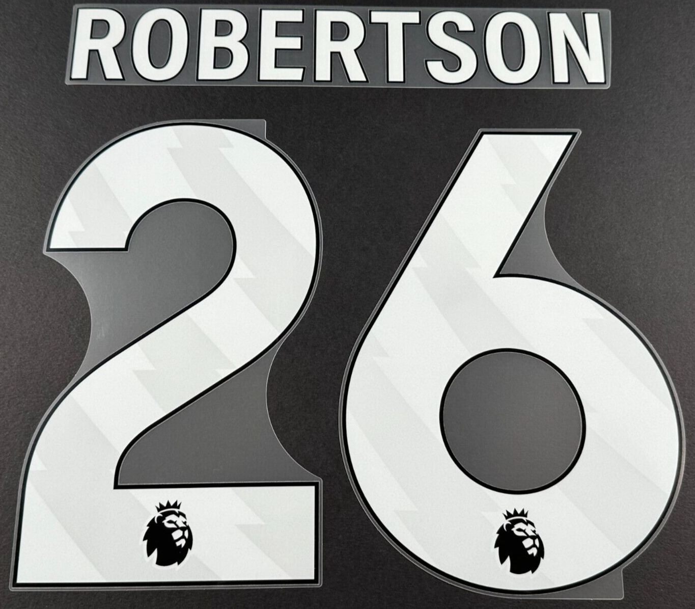 2024 - 2025 OFFICIAL LIVERPOOL ROBERTSON 26 WHITE HOME PLAYER SIZE NAMESET