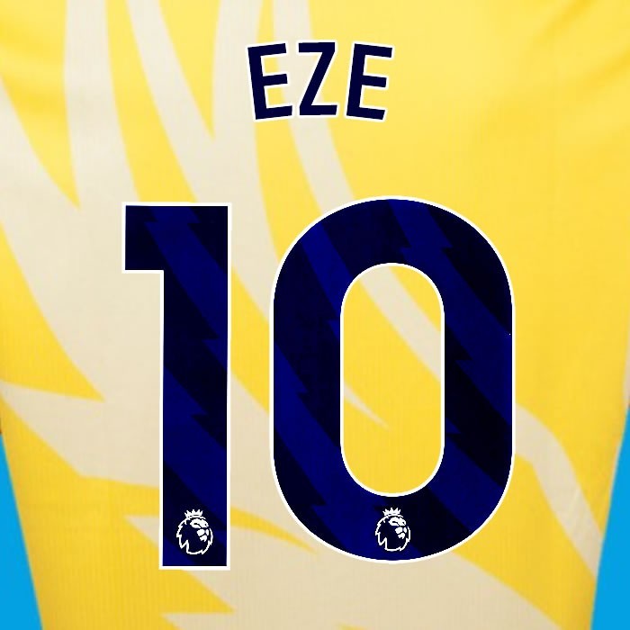 2024 2025 OFFICIAL CRYSTAL PALACE EZE 10 BLUE AWAY PLAYER SIZE NAMESET