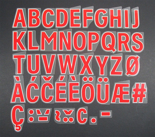 2025 /2026 OFFICIAL AVERY DENNISON PREMIER LEAGUE RED PLAYER SIZE LETTERS 50MM