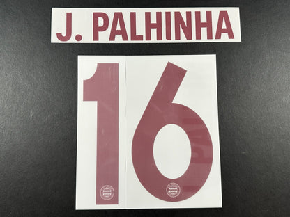 2024 2025 OFFICIAL BAYERN J. PALHINHA 16 THIRD 3RD UCL RED PLAYER SIZE NAMESET