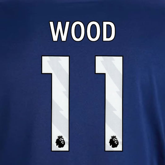 2024 2025 OFFICIAL NOTTINGHAM WOOD 11 WHITE AWAY PLAYER SIZE NAMESET