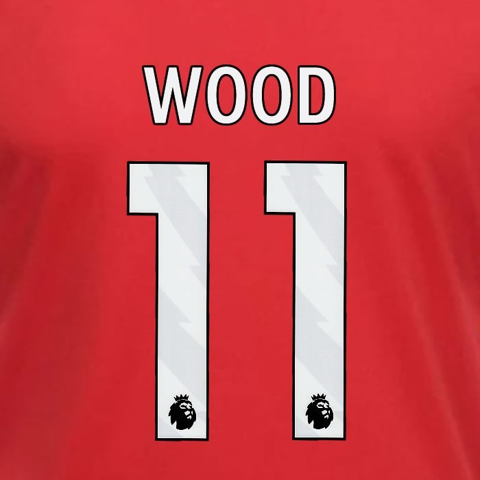 2023 2024 OFFICIAL NOTTINGHAM WOOD 11 WHITE HOME PLAYER SIZE NAMESET